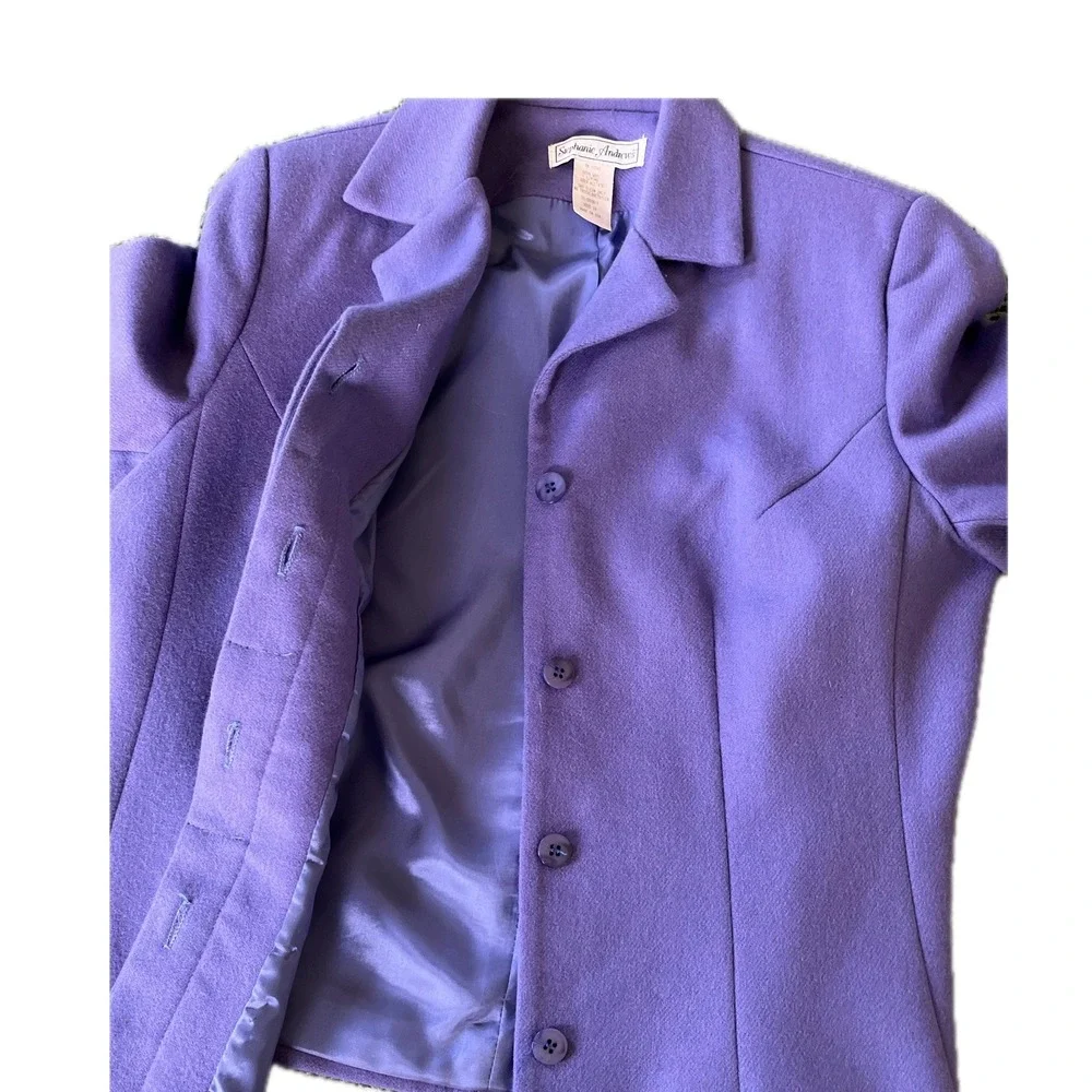 Vintage Violet Purple 100% Wool Blazer Jacket Women Size 10 Vintage Cottagecore